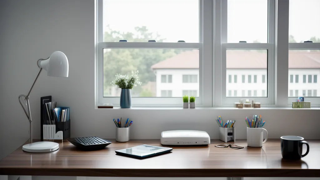 A monitor showing a clean ad-free website on a dark wooden desk