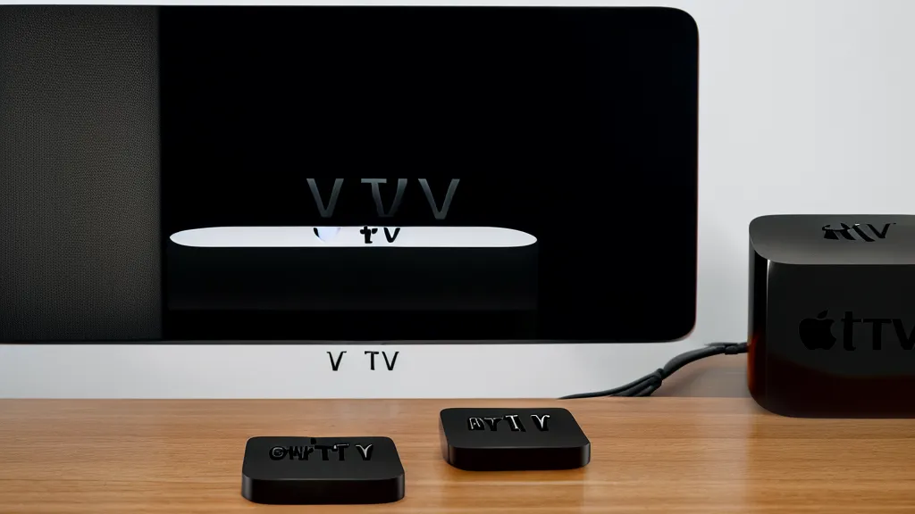 The Apple TV interface showing various streaming and VPN apps.
