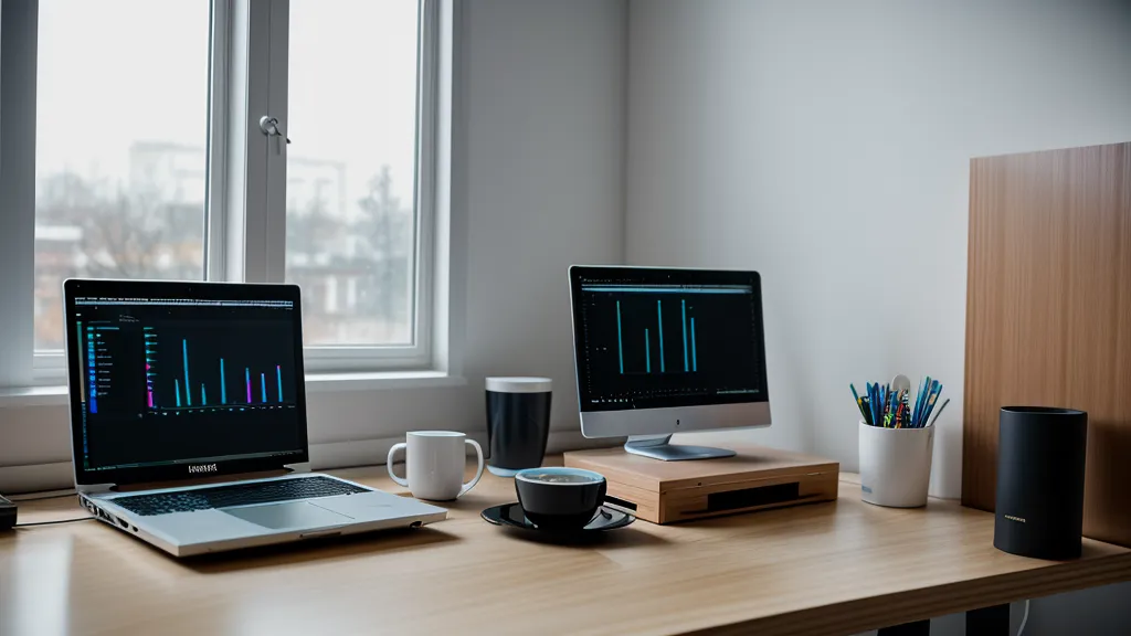 Close-up of home networking gear and router indicator lights on a dark desk