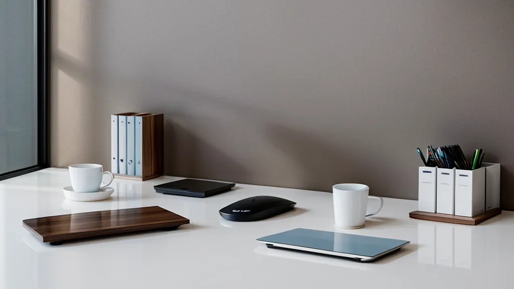 Close-up of a modern mesh wifi router with soft blue indicator lights.