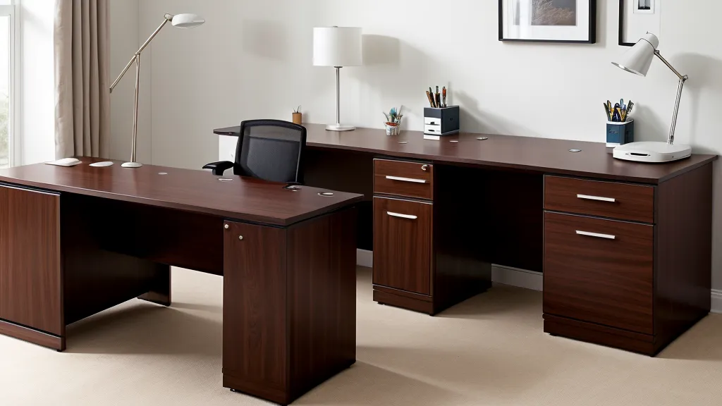 Home office network setup with a sleek router on a wooden desk