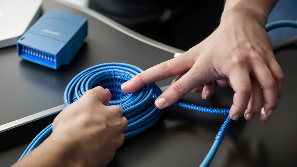 A hand unplugging an Ethernet cable to force a hard VPN kill-switch test for home network security