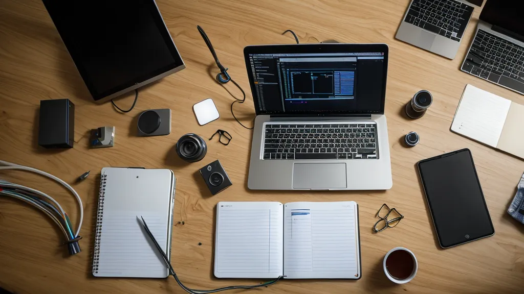 A cluttered desk of Ethernet cables and gear used for VPN security and kill-switch testing